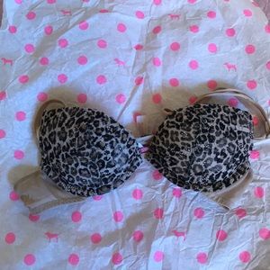 Lace leopard print bra
